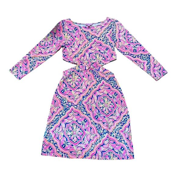 Lilly Pulitzer Pippa Cut Out “Can't Resist” Stretch Long Sleeve Dress Size Small - Picture 1 of 15